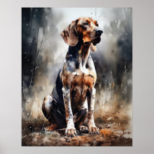 American English Coonhound Dog Art Impressão Poste