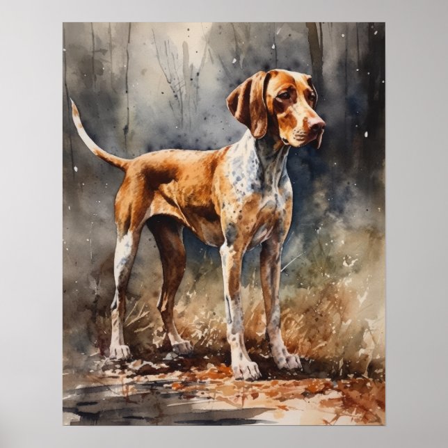 American English Coonhound Dog Art Impressão Poste (Frente)