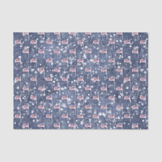 American Flag Aglow, papel tecidular em forma de e (Frente )