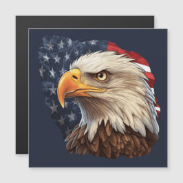 American Flag Bald Eagle Magnet