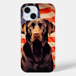American Flag Chocolate Labrador