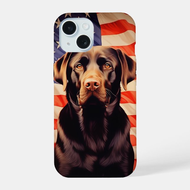 American Flag Chocolate Labrador (Verso)