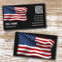 American Flag EUA QR Code Cartão de visita