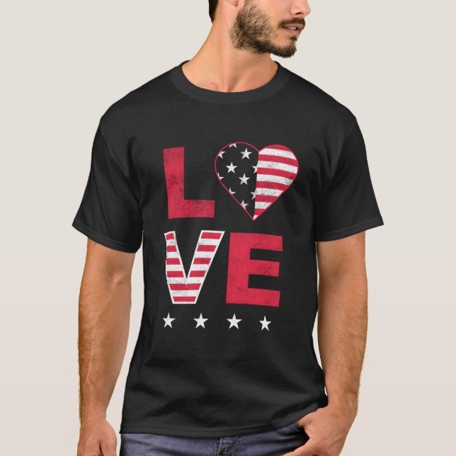 American Flag He Red White Blue 4Th Of July Top (Frente)