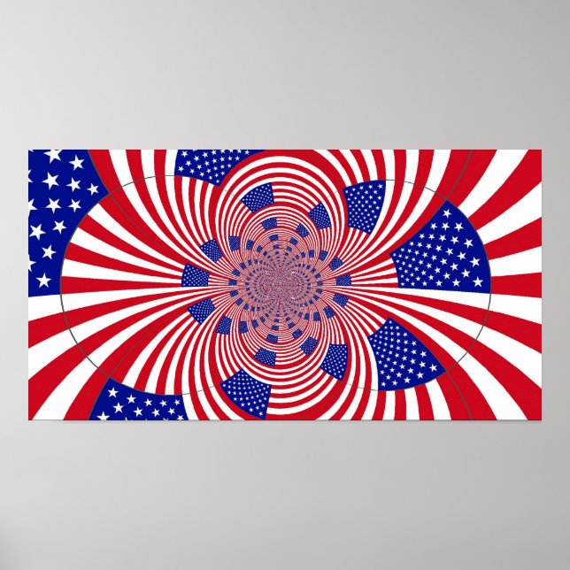 American Flag Kaleidoscope poster (Frente)