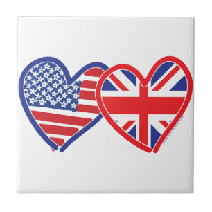 American Flag Union Jack Flag Hearts