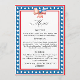 American Flag USA Flag Theme Menu Card