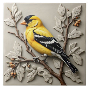 American Goldfinch - Artes E Artesanatos - Azulejo