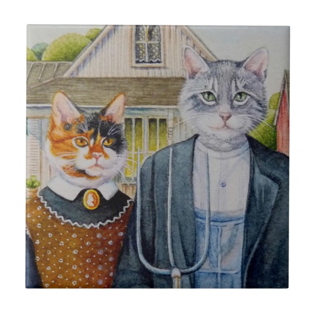 American Gothic Parody Painting Watercolor Art (Frente)
