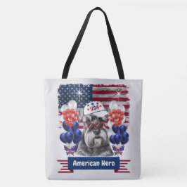 American Hero Schnauzer Tote Bag