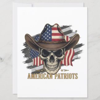 American Patriots Vintage Skull Flag