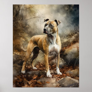 American Staffordshire Dog Art Impressão Poster