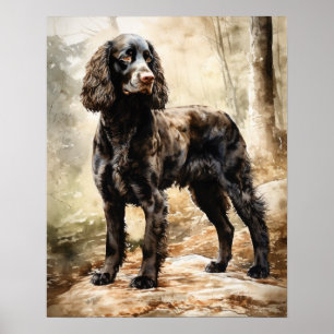 American Water Spaniel Dog Art Impressão