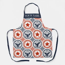 Americana Heritage Eagle Medallion -Navy Red Cream