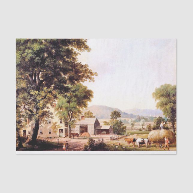 Americana que faz feno o lenço de papel do (Frente )