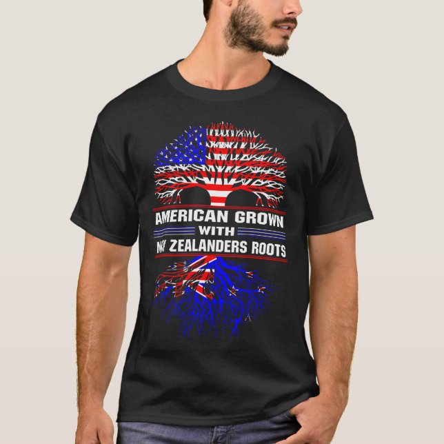 Americano crescido com camiseta neozelandesa (Frente)