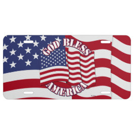 Americano dos deus abençoe com bandeira de