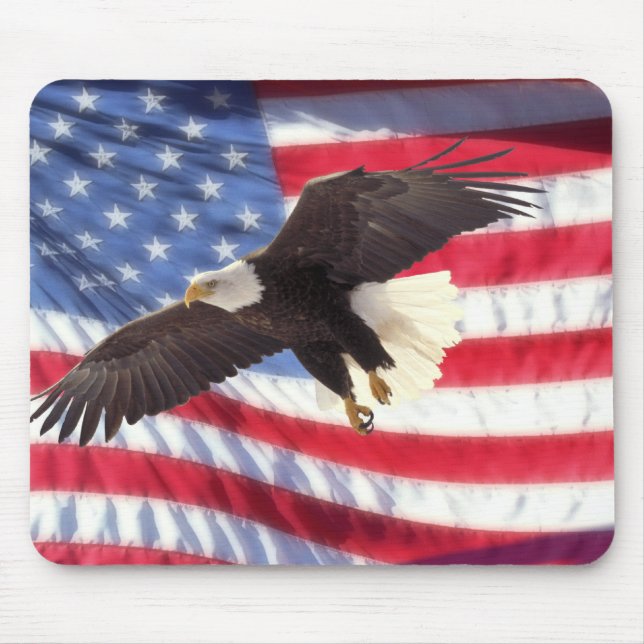 Americano Eagle e bandeira Mousepad (Frente)