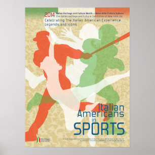 Americanos italianos no poster dos esportes