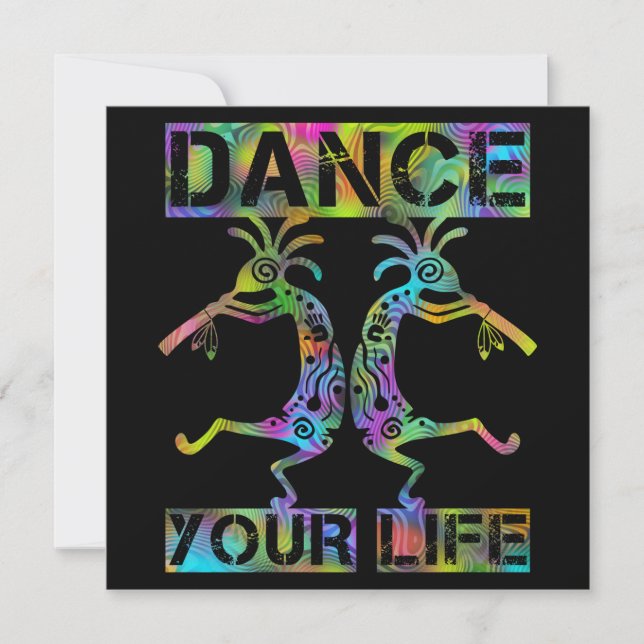 Americanos nativos Kokopelli - Dance sua vida 2 (Frente)