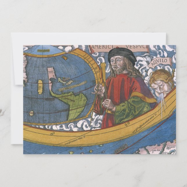 Amerigo Vespucci Explorador em um Mapa das América (Frente)