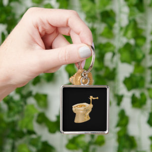"AMERIKA" 18K, DOURADO TOILET CHAVEIRO