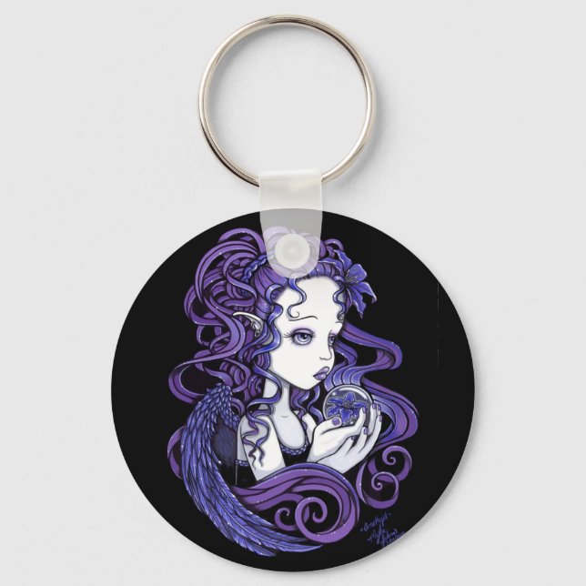 "Ametist" Crystal Ball Angel Art chaveiro (Frente)