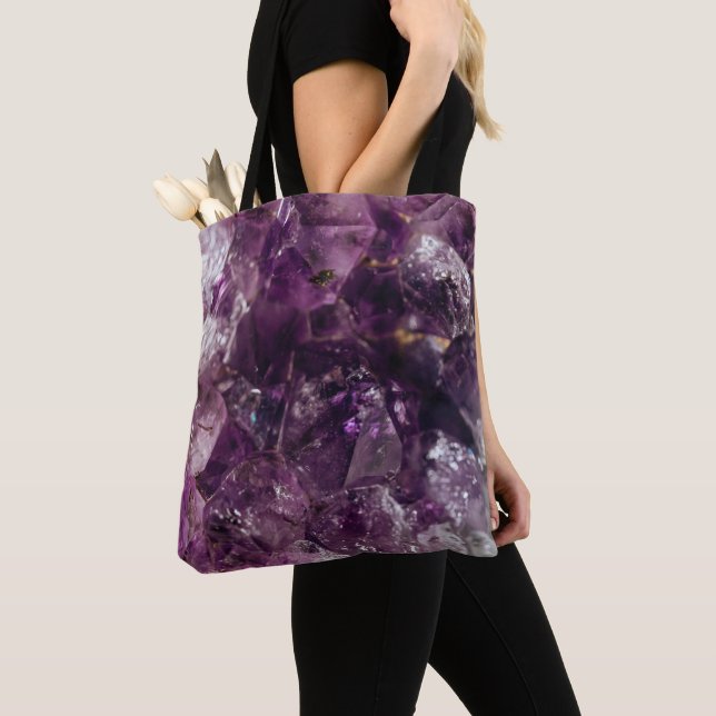Ametist Crystal Cleansing Calming Energy Tote Bag (Close Up)