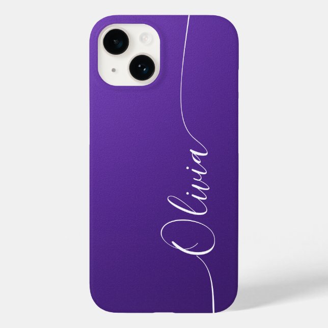 Ametista Branco Nome Elegante Caligrafia Script (Verso)