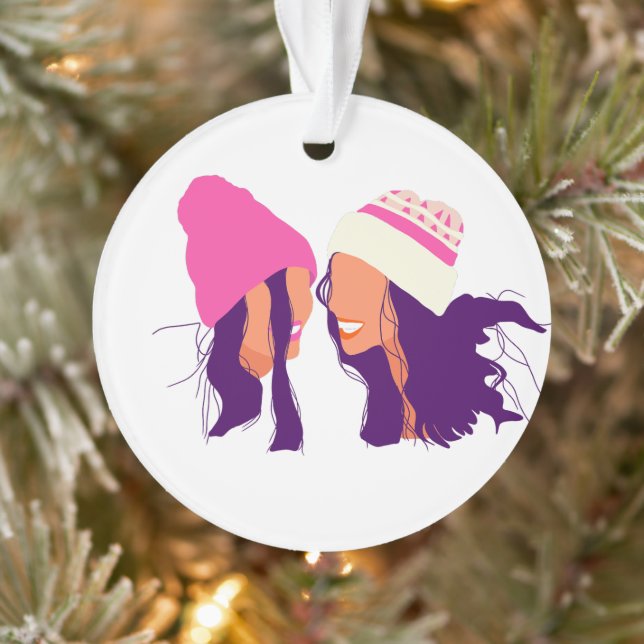Amigas de Inverno • Enfeite de Natal em Acrílico (Árvore)