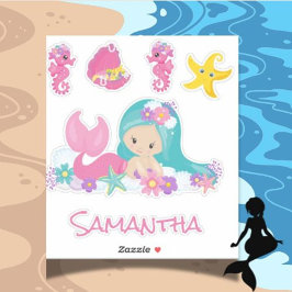 Amigas do Mar Rosa Sereia Adesivo