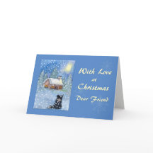 Amigo de cartão de Natal, cão collie de fronteira