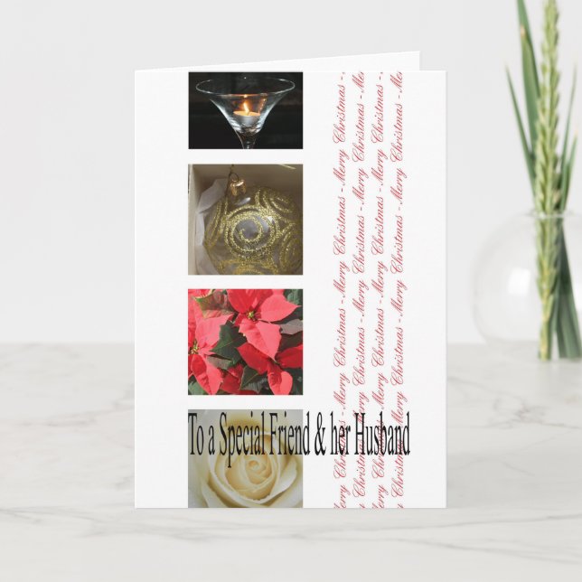Amigo Especial e Marido Feliz Cartão de Natal (Frente)