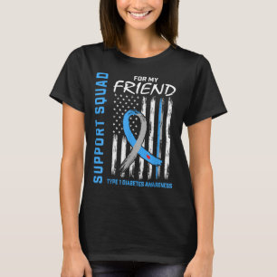 Amigo Tipo 1 Diabetes Camisa Suporte a Sinalizador