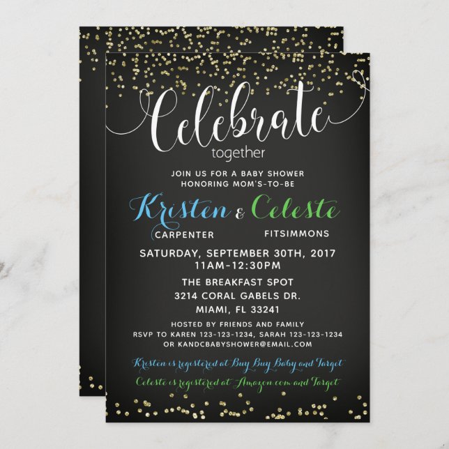 Amigos Conjuntos de Convite para Chás de fraldas d (Frente/Verso)