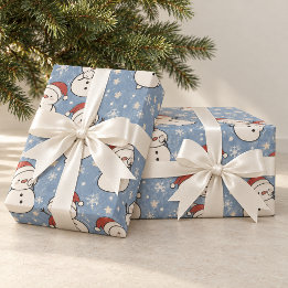 Amigos da Bola de Neve Azul Papel de Presente de N