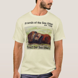 Amigos da camisa de algodão orgânica da lontra d