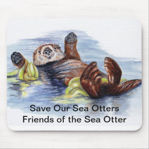 Amigos da lontra de mar Mousepad
