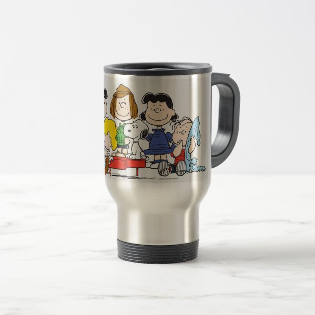 Amigos De Amendoim Em Uma Caneca de viagem De Linh (Frente Esquerda)