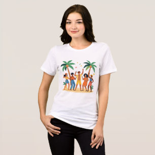Amigos de Festa Tropical na Praia Celebração de Ve