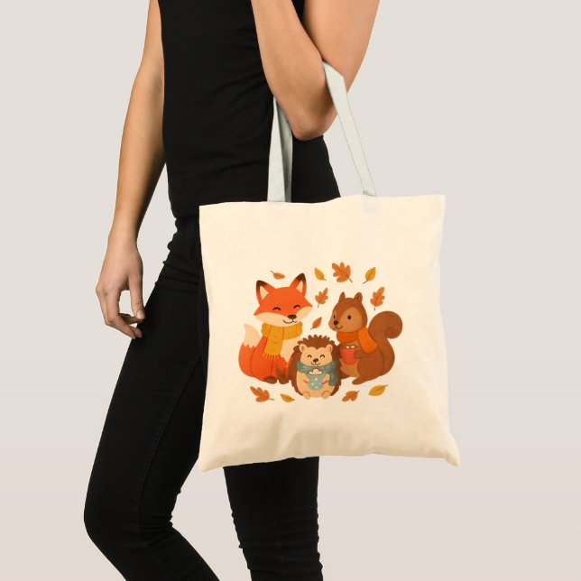 Amigos do Outono – Bolsa Tote Equipe Aconchegante  (Frente (produto))
