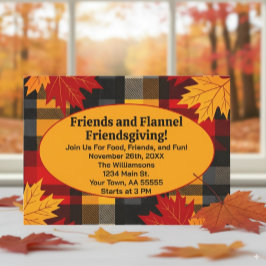 Amigos e Flanela Convite de Plaid para o Friendsgi