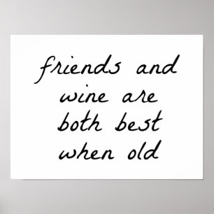 Amigos E Poster De Vinho