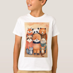 amigos felizes abraçando a camisa do garoto