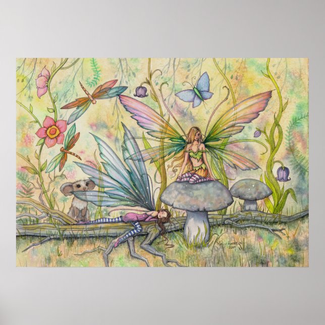 Amigos Flower Fairy Fantasy Art Poster (Frente)