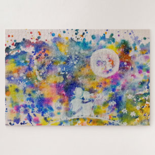 Amigos, Lua Sonhe Quebra-cabeça Abstrato