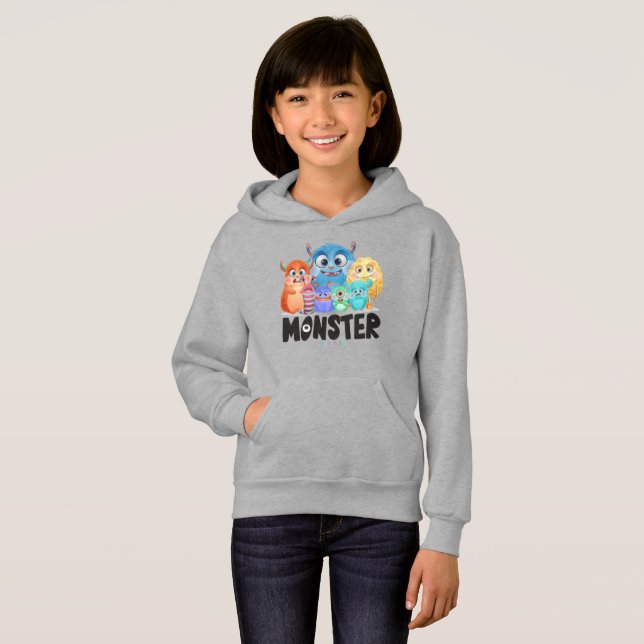Amigos monstros | Crianças Pullover Hoodie (Frente Completa)