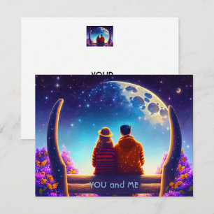 Amigos ou amantes num banco à luz do luar,