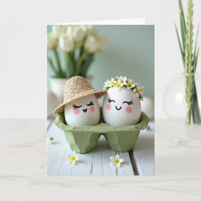 Amigos Ovos Felizes Cartão da Primavera (Frente)