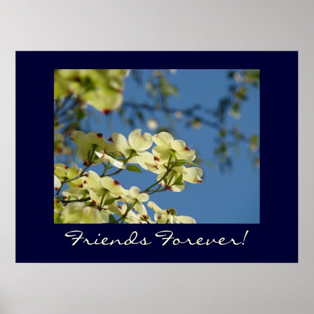 Amigos para Sempre! impressão artística Flores de  (Frente)